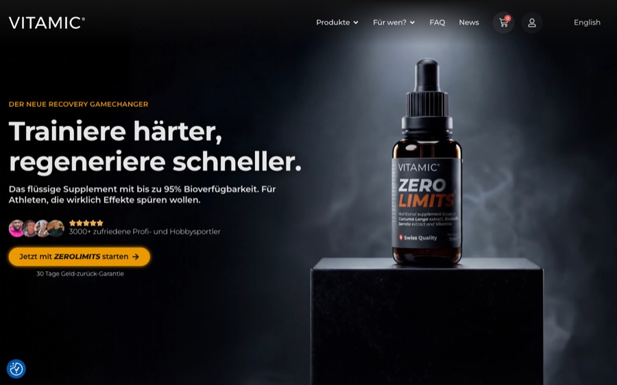 Ausschnitt einer von mir entwickelten Landing Page